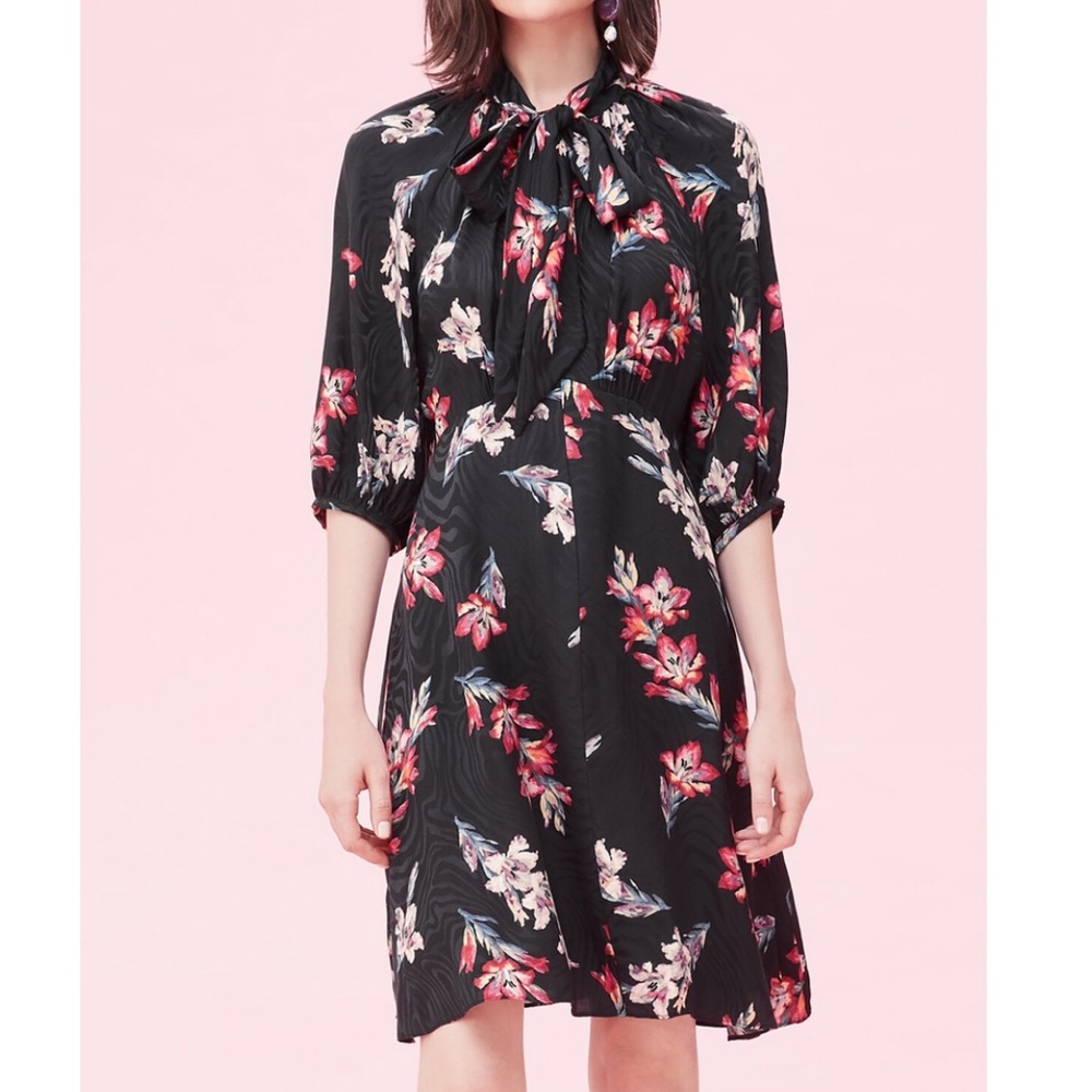 REBECCA TAYLOR NOHA FLORAL JACQUARD DRESS